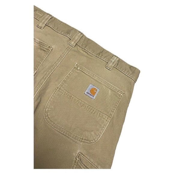 Carhartt Relaxed Fit Cargo Khaki Designer Work Brown Tan Mens Pants 32x30 - Picture 4 of 5